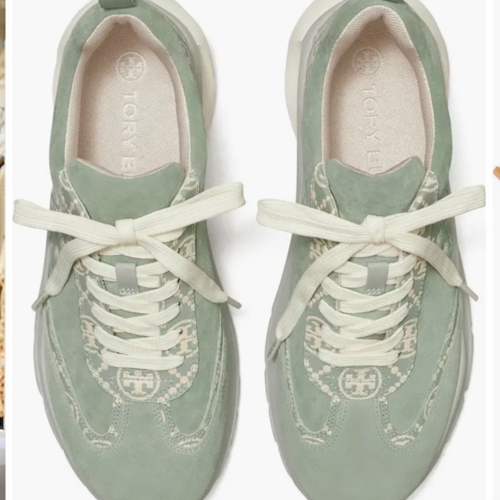 Tory Burch T. monogram Good Luck Trainer Sneakers - Picture 4 of 5